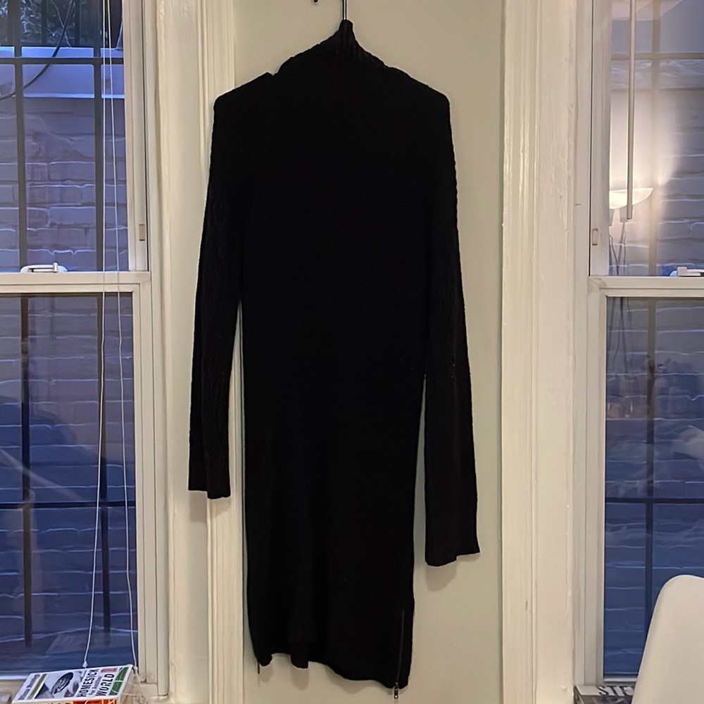 Black turtleneck sweater dress